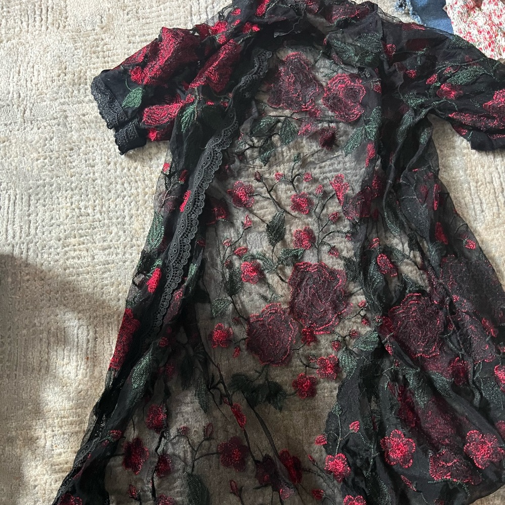 Sheer duster kimono